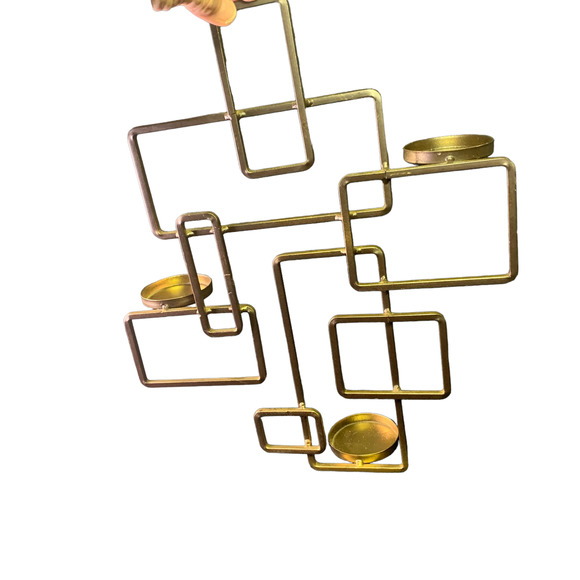 Solid Brass MCM 3 candle wall sconce. 15" x 13" - Picture 1 of 2